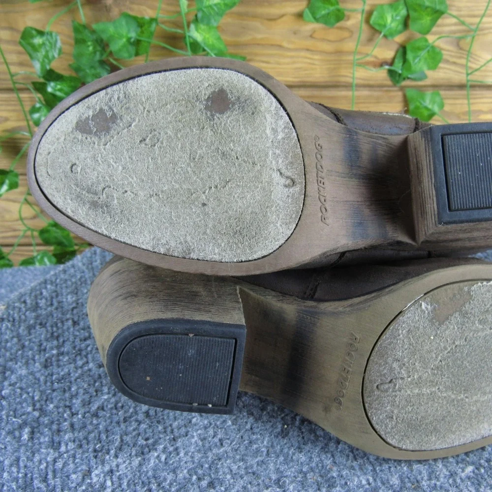 Rocket Dog Women's 9 Brown Faux Leather Ankle Boots Western‎ Style Buckle